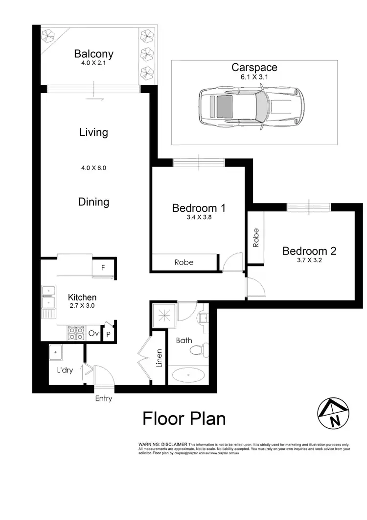 Floorplan of Homely apartment listing, 6/108 High Street, Mascot NSW 2020