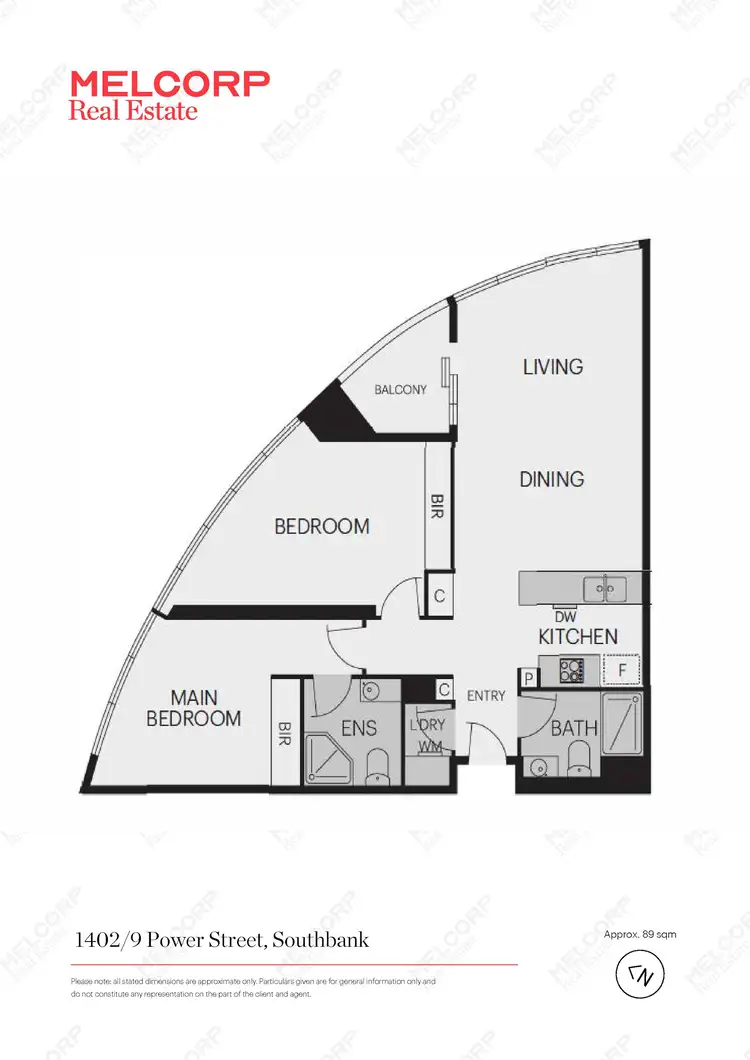 Floorplan of Homely apartment listing, 1402/9 Power Street, Southbank VIC 3006
