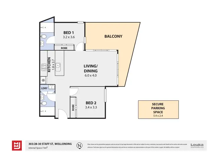Floorplan of Homely unit listing, 303/28-30 Staff Street, Wollongong NSW 2500