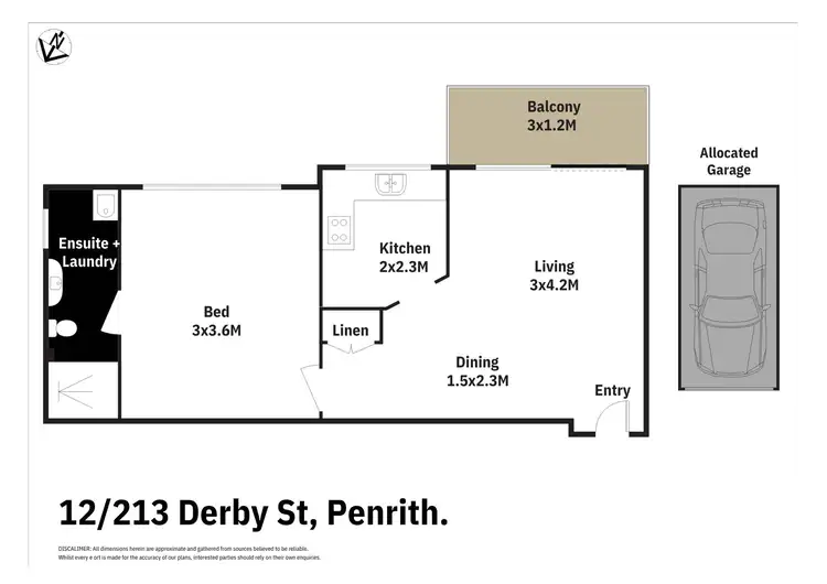 Floorplan of Homely unit listing, 12/213 Derby Street, Penrith NSW 2750