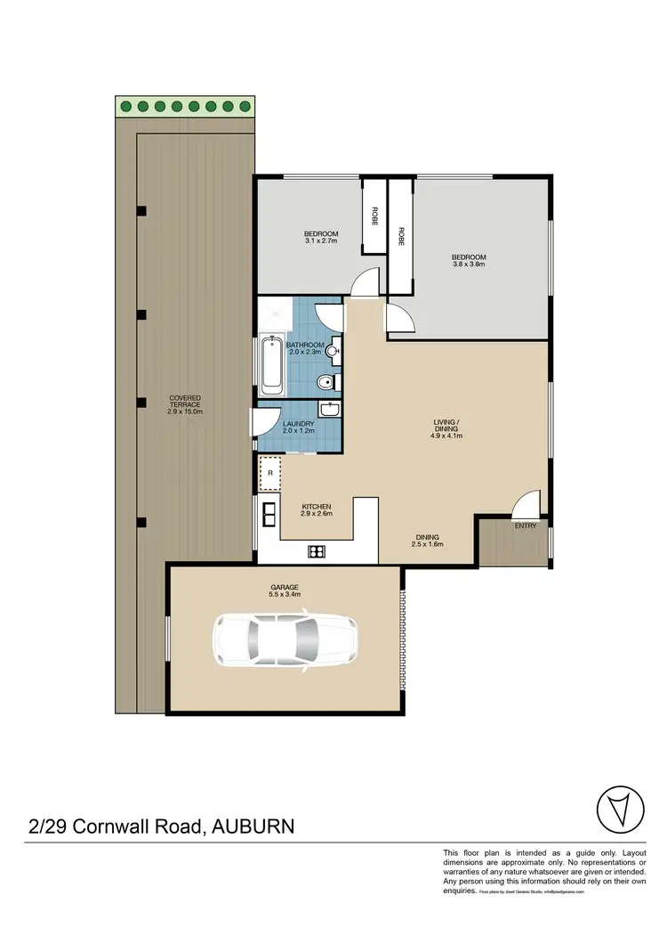 Floorplan of Homely villa listing, 2/29-31 Cornwall Road, Auburn NSW 2144