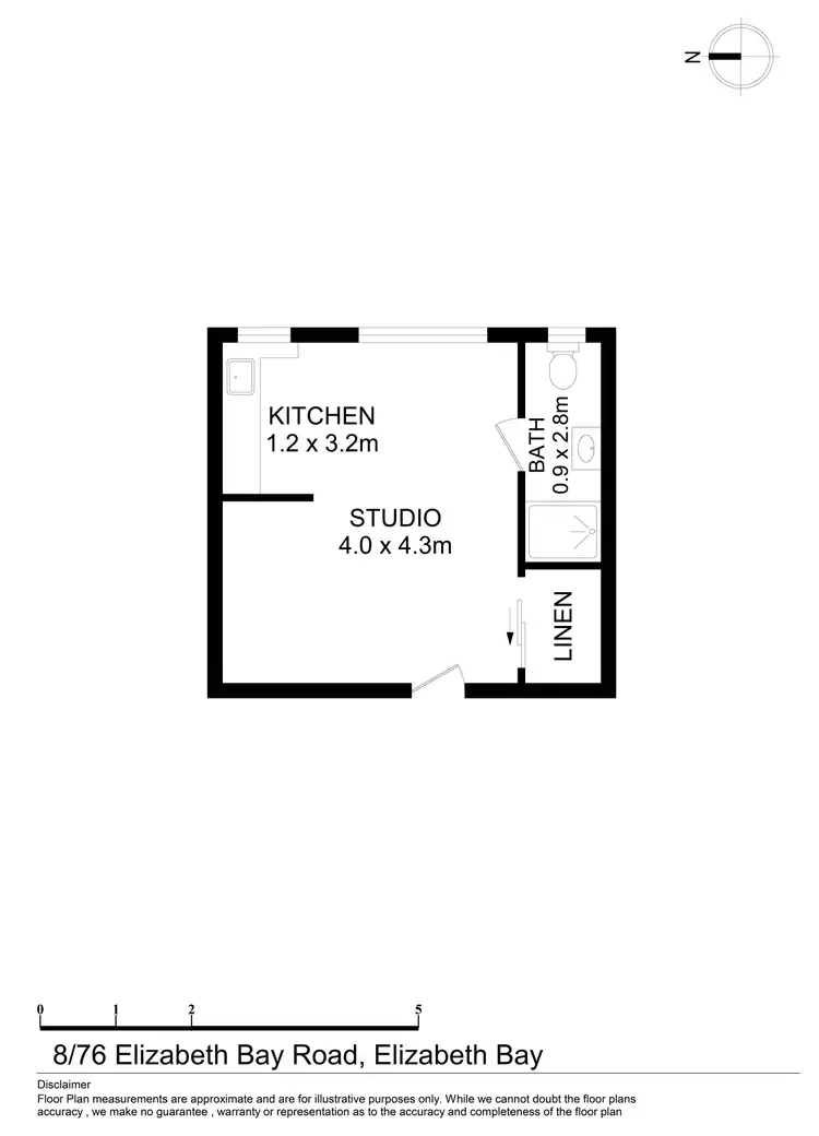Floorplan of Homely apartment listing, 8/76 Elizabeth Bay Road, Elizabeth Bay NSW 2011