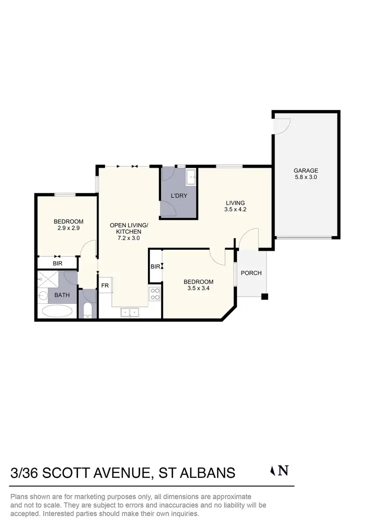 Floorplan of Homely unit listing, 3/36 Scott Avenue, St Albans VIC 3021