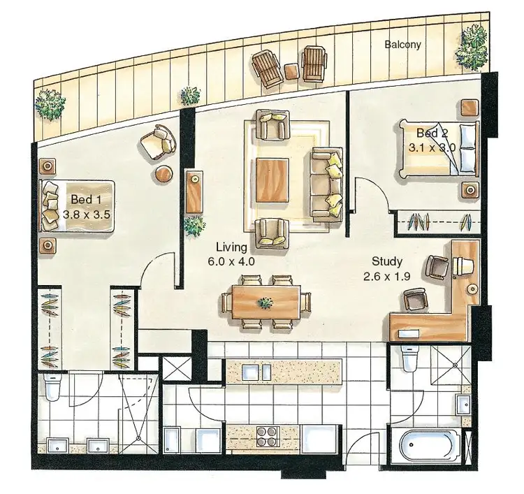 Floorplan of Homely apartment listing, 2503/100 Harbour Esplanade, Docklands VIC 3008