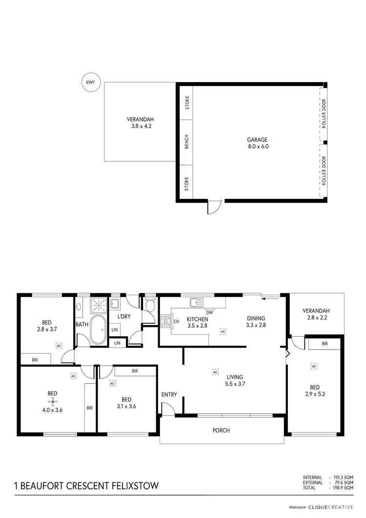 Floorplan of Homely house listing, 1 Beaufort Crescent, Felixstow SA 5070