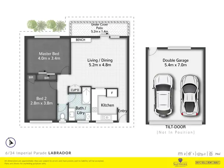 Floorplan of Homely block of units listing, 6/34 Imperial Parade, Labrador QLD 4215