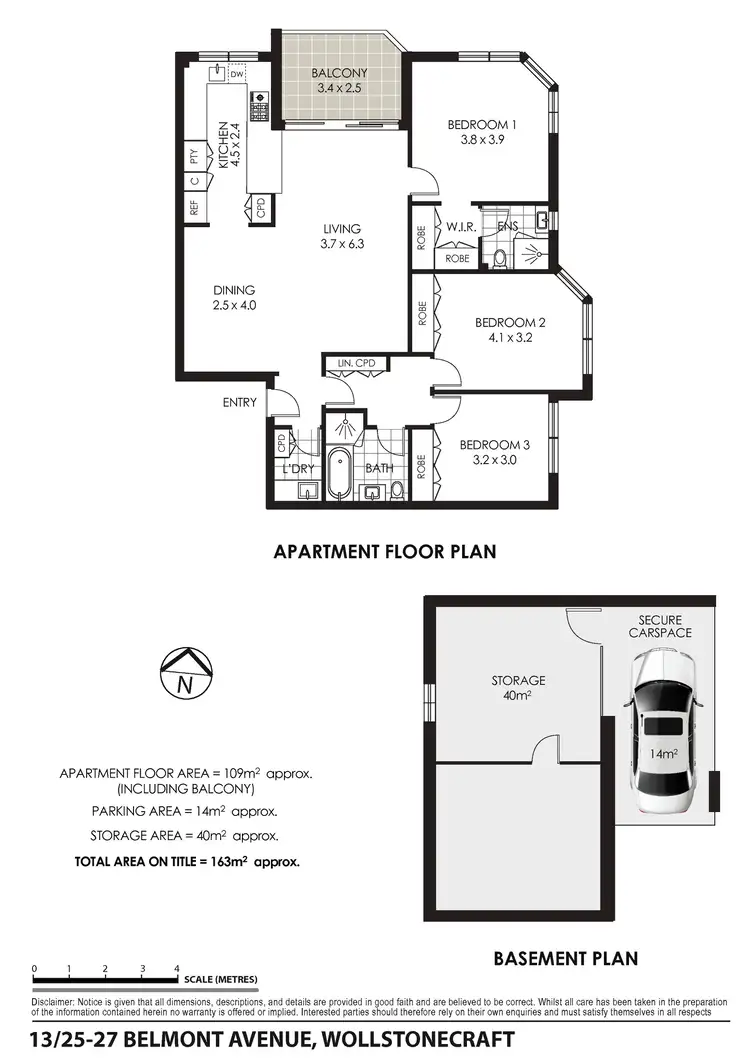 Floorplan of Homely apartment listing, 13/25-27 Belmont Avenue, Wollstonecraft NSW 2065