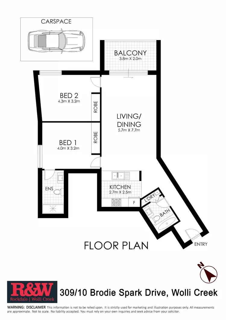 Floorplan of Homely apartment listing, 309/10 Brodie Spark Drive, Wolli Creek NSW 2205