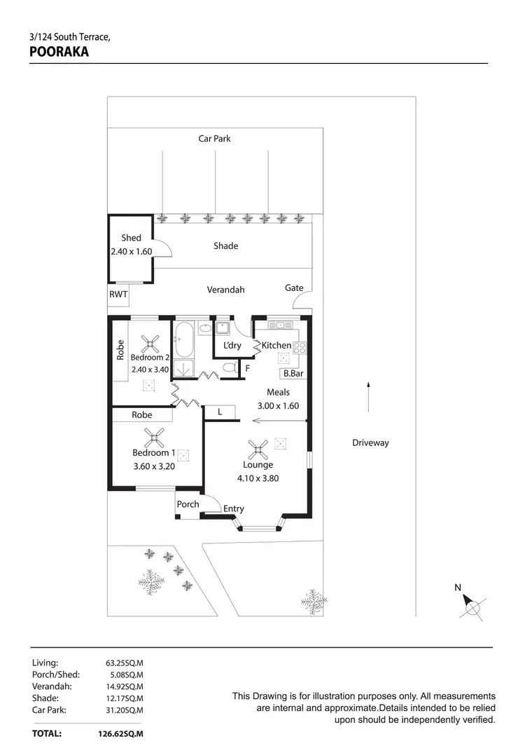 Floorplan of Homely apartment listing, 3/124 South Terrace, Pooraka SA 5095