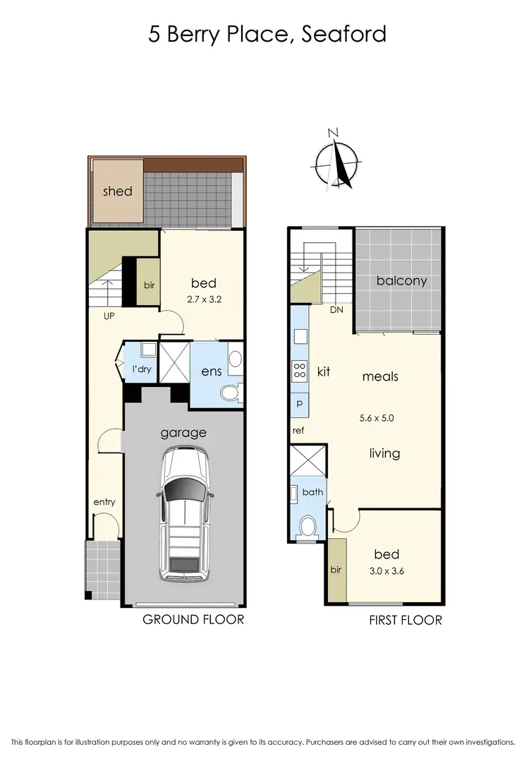 Floorplan of Homely townhouse listing, 5 Berry Place, Seaford VIC 3198