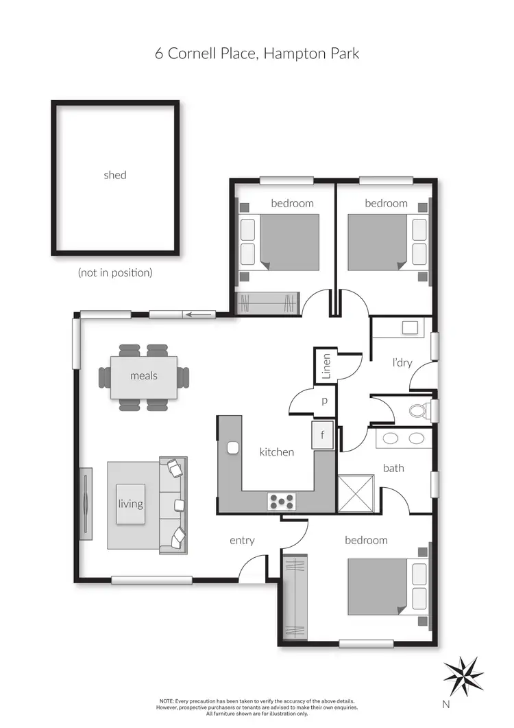 Floorplan of Homely house listing, 6 Cornell Place, Hampton Park VIC 3976