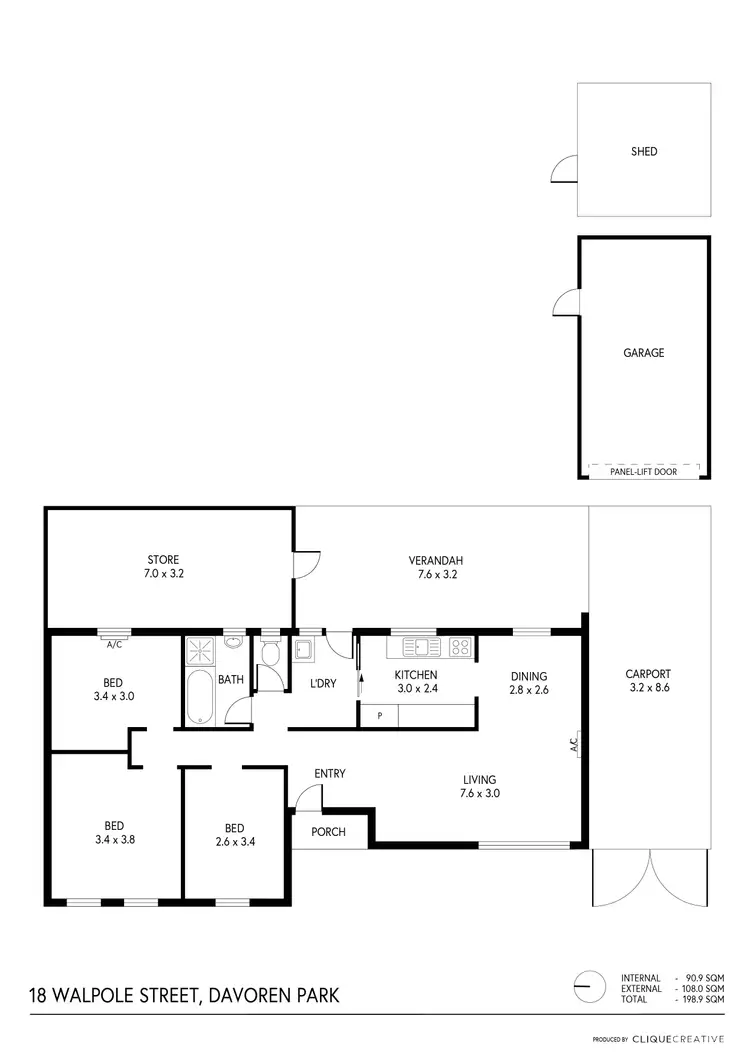 Floorplan of Homely house listing, 18 Walpole Street, Davoren Park SA 5113