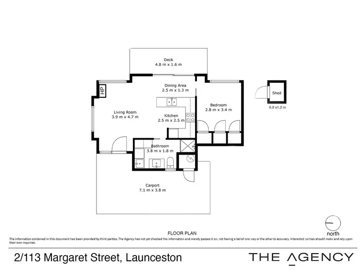 Floorplan of Homely unit listing, 2/113 Margaret Street, Launceston TAS 7250