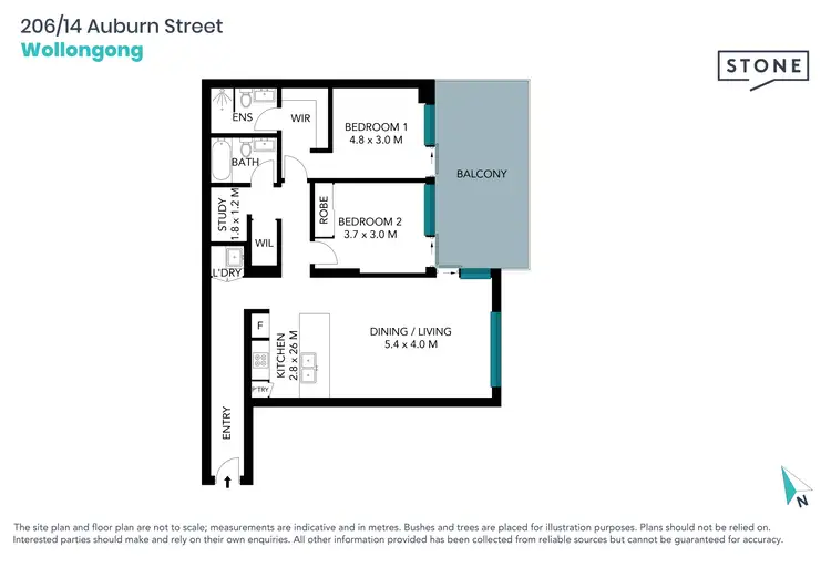 Floorplan of Homely apartment listing, 206/14 Auburn Street, Wollongong NSW 2500