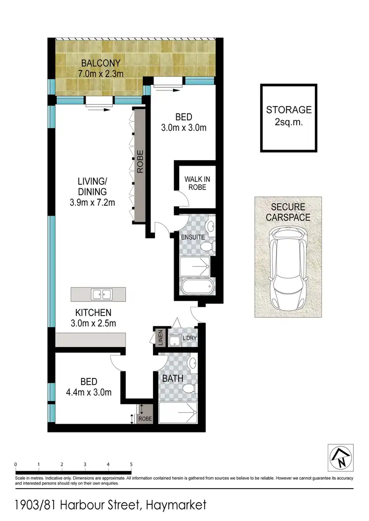 Floorplan of Homely apartment listing, 1903/81 Harbour Street, Haymarket NSW 2000
