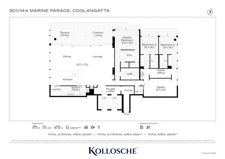 Floorplan of Homely apartment listing, 301/144 Marine Parade, Coolangatta QLD 4225