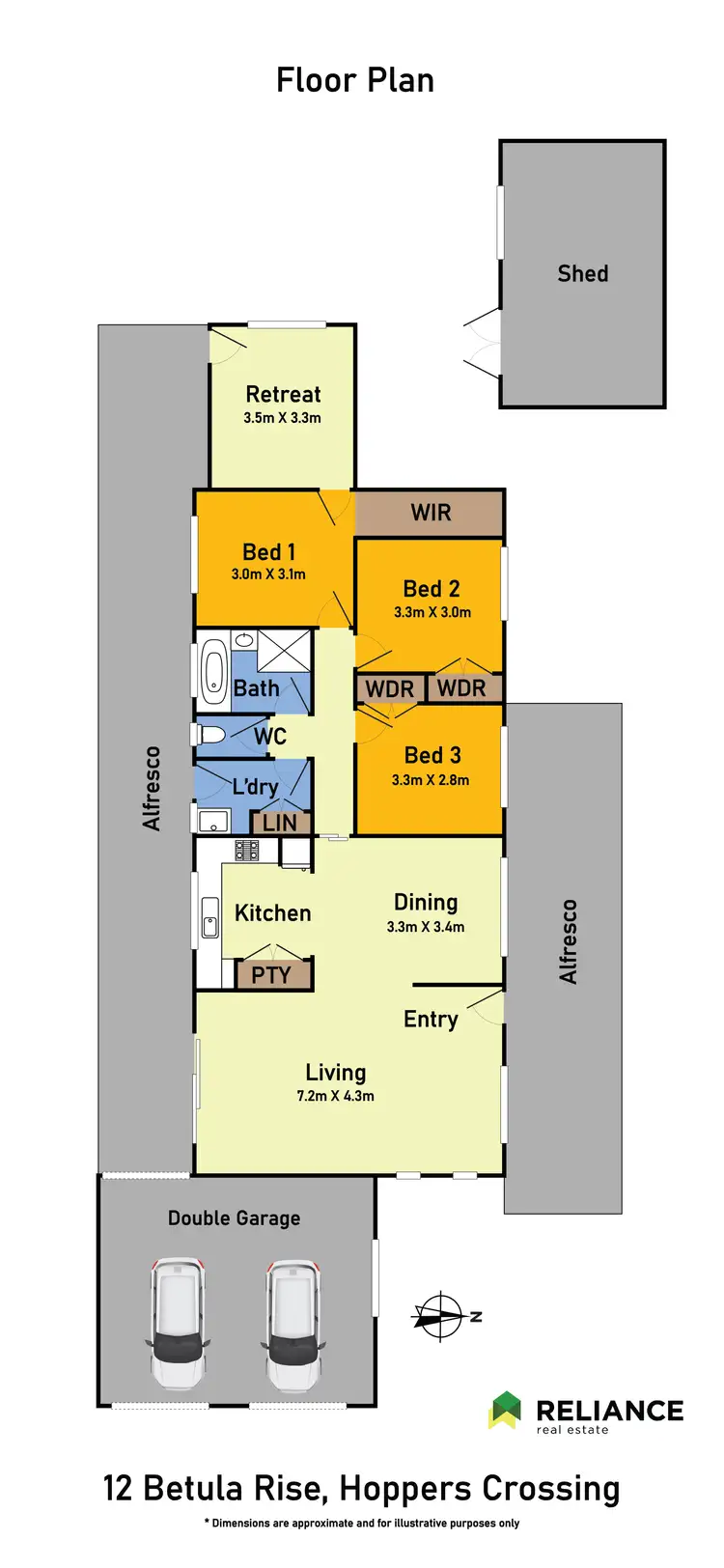Floorplan of Homely house listing, 12 Betula Rise, Hoppers Crossing VIC 3029