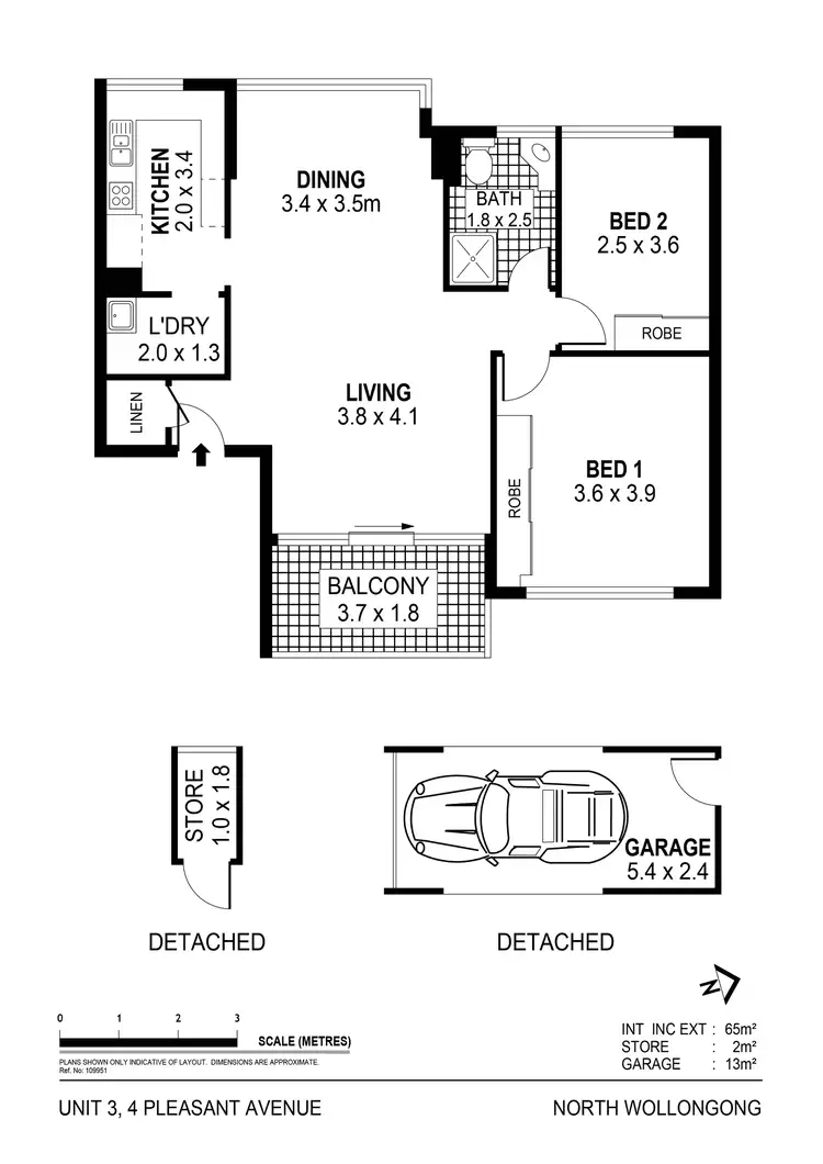 Floorplan of Homely unit listing, 3/4 Pleasant Avenue, North Wollongong NSW 2500