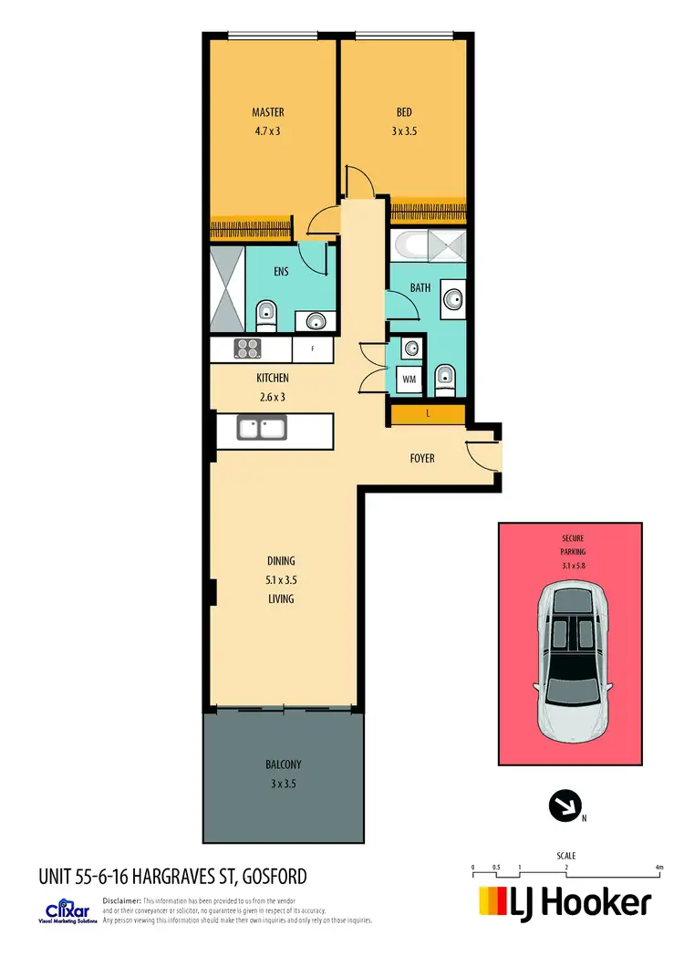 Floorplan of Homely unit listing, 55/6 Hargraves Street, Gosford NSW 2250