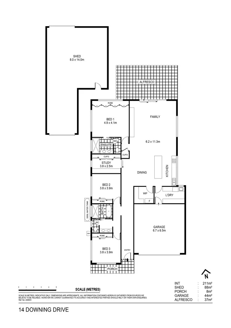 Floorplan of Homely house listing, 14 Downing Drive, Junortoun VIC 3551
