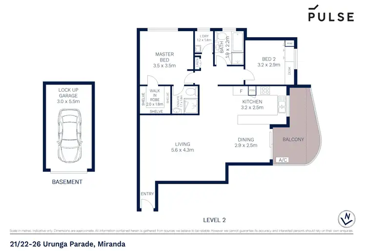 Floorplan of Homely unit listing, 21/22-26 Urunga Parade, Miranda NSW 2228