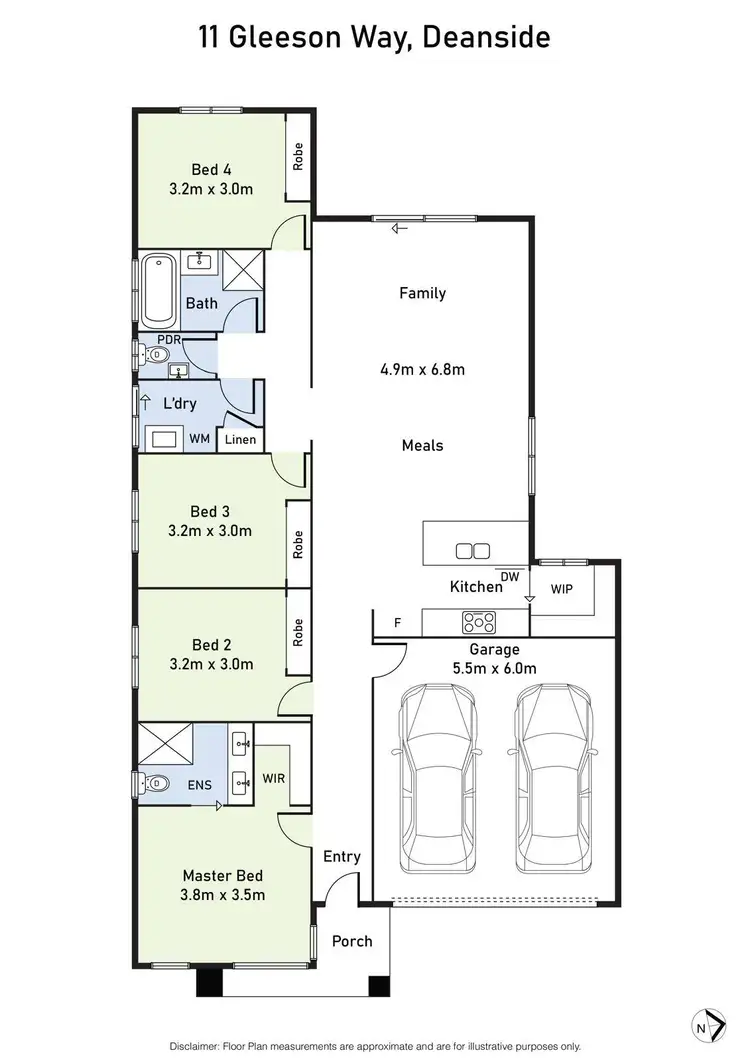 Floorplan of Homely house listing, 11 Gleeson Way, Deanside VIC 3336