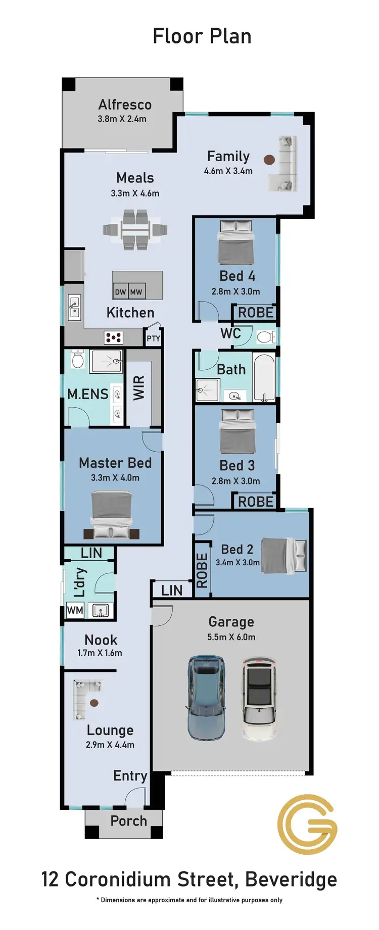 Floorplan of Homely house listing, 12 Coronidium Street, Beveridge VIC 3753