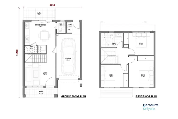 Floorplan of Homely townhouse listing, 1086 Richmond Road, Marsden Park NSW 2765