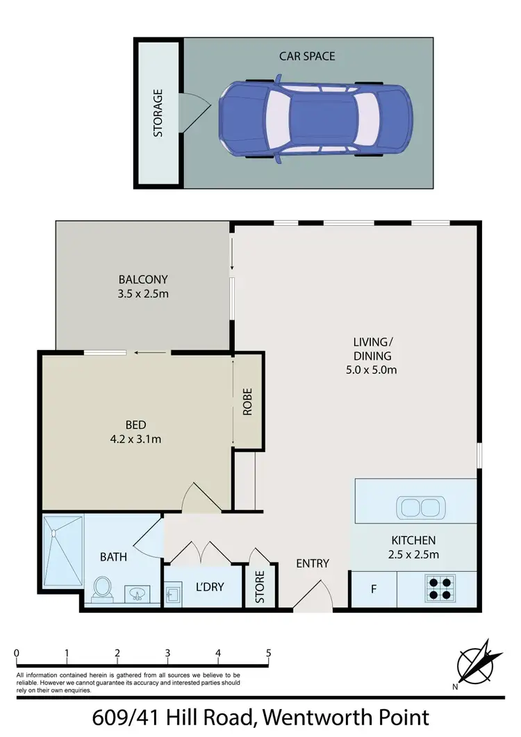 Floorplan of Homely unit listing, 609/41 Hill Road, Wentworth Point NSW 2127