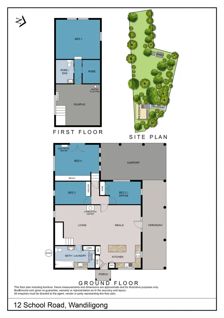 Floorplan of Homely house listing, 12 School Road, Wandiligong VIC 3744