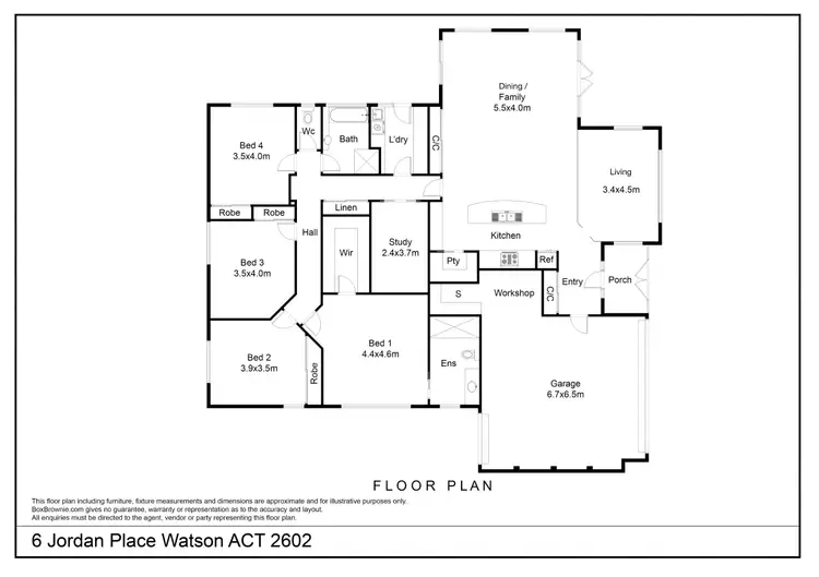 Floorplan of Homely house listing, 6 Jordan Place, Watson ACT 2602