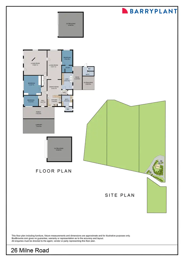 Floorplan of Homely rural property listing, 26 Milne Road, Red Cliffs VIC 3496