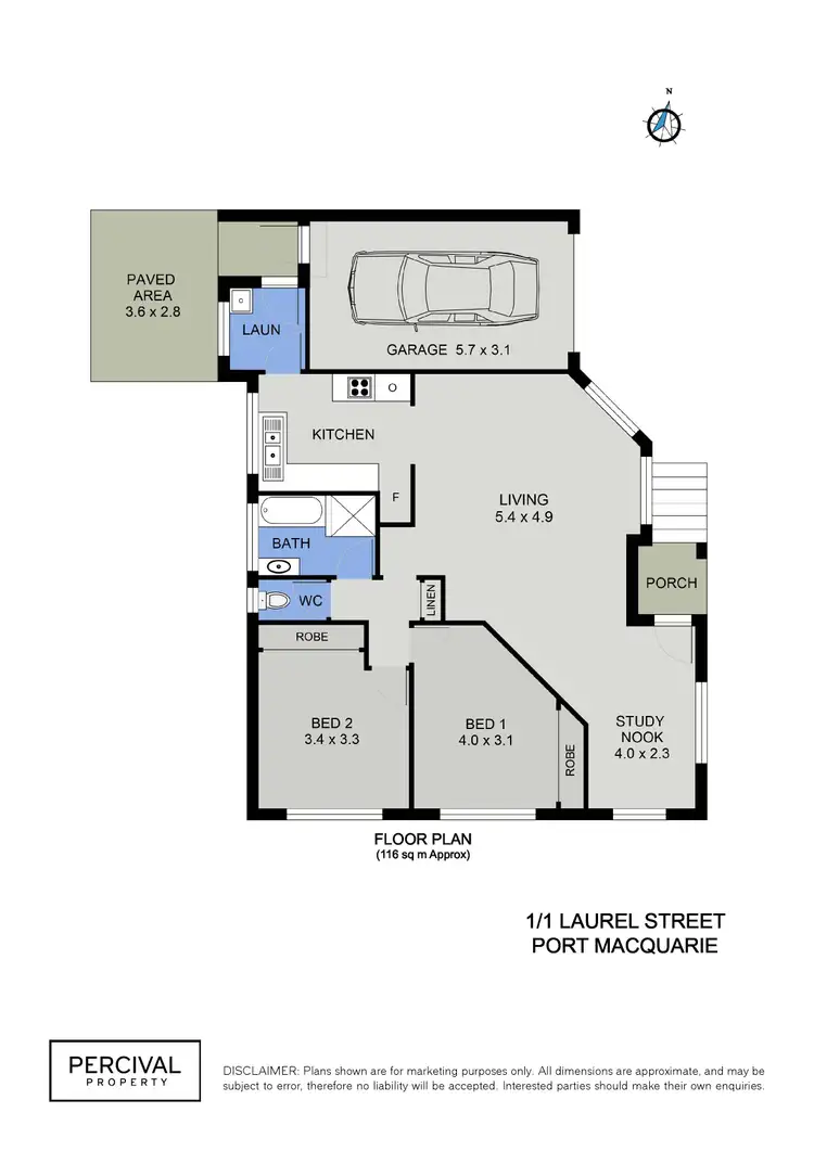 Floorplan of Homely villa listing, 1/1 Laurel Street, Port Macquarie NSW 2444