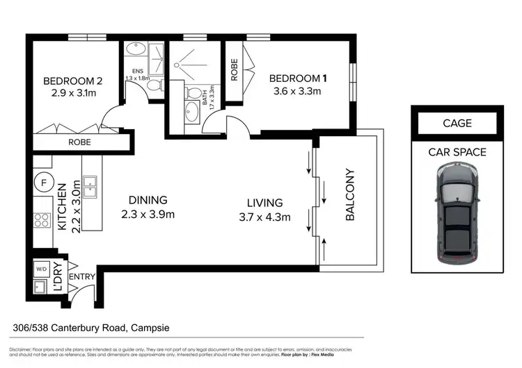 Floorplan of Homely apartment listing, 306/538 Canterbury Road, Campsie NSW 2194