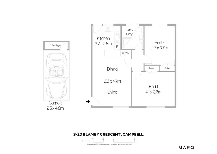 Floorplan of Homely unit listing, 3/20 Blamey Crescent, Campbell ACT 2612