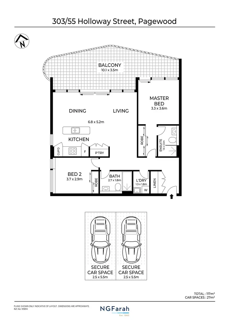 Floorplan of Homely apartment listing, 303/55 Holloway Street, Pagewood NSW 2035