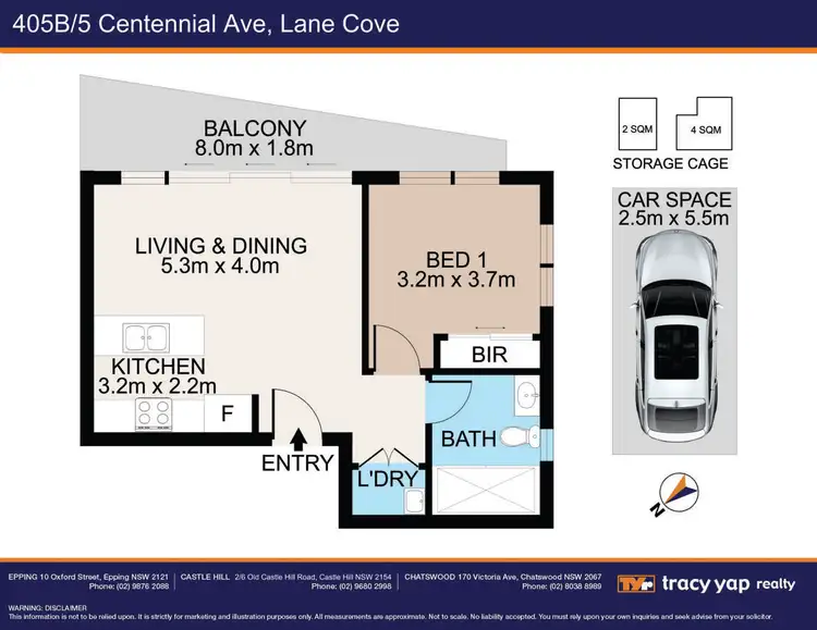 Floorplan of Homely apartment listing, 405B/5 Centennial Avenue, Lane Cove North NSW 2066