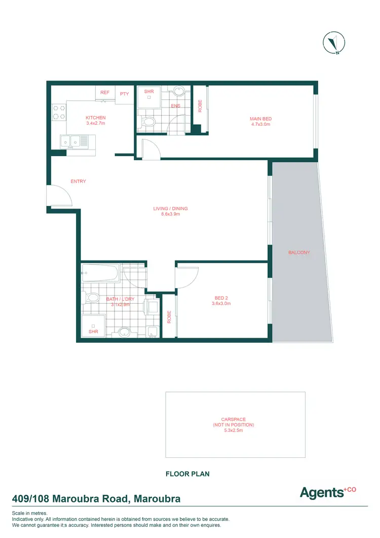 Floorplan of Homely apartment listing, 409/104-112 Maroubra Road, Maroubra NSW 2035