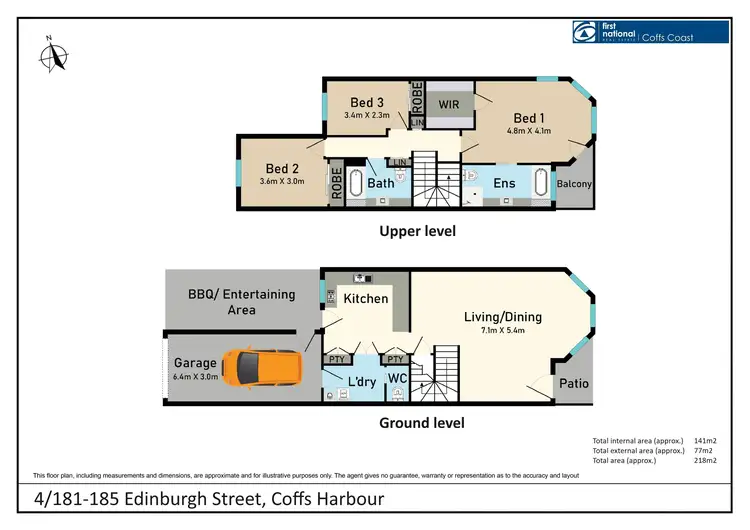 Floorplan of Homely townhouse listing, 4/181-185 Edinburgh Street, Coffs Harbour NSW 2450