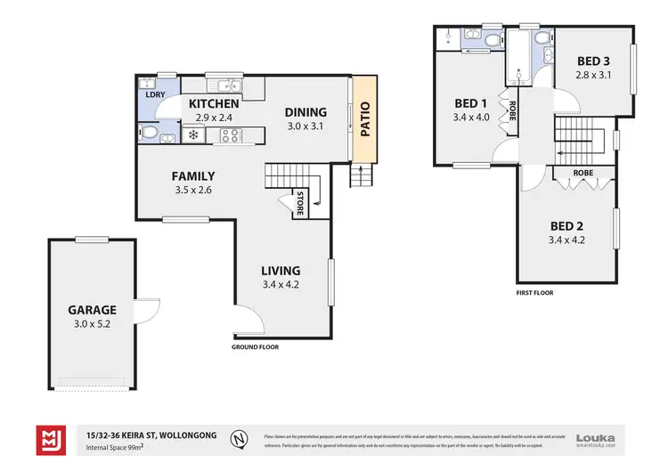 Floorplan of Homely townhouse listing, 15/32-36 Keira Street, Wollongong NSW 2500