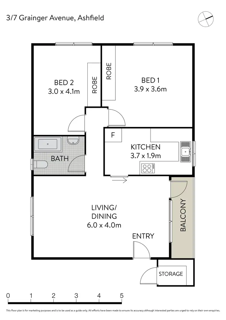 Floorplan of Homely apartment listing, 3/7 Grainger Avenue, Ashfield NSW 2131