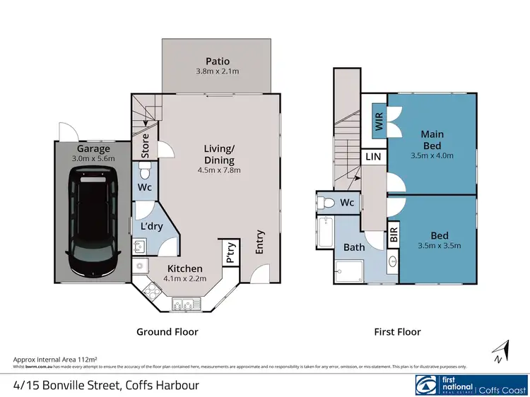 Floorplan of Homely townhouse listing, 4/15 Bonville Street, Coffs Harbour NSW 2450