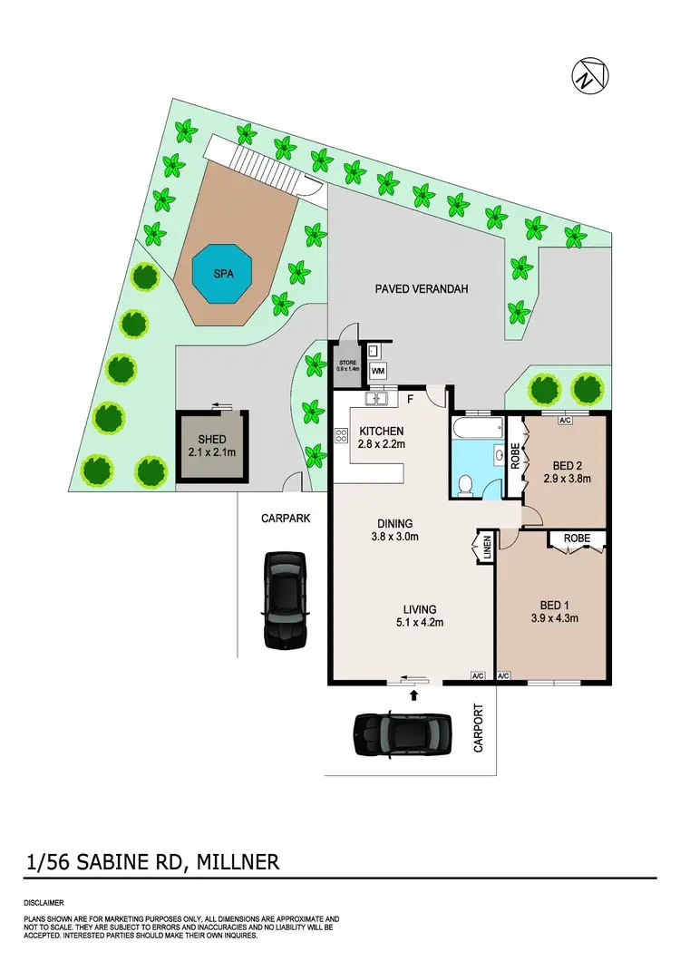 Floorplan of Homely unit listing, 1/56 Sabine Road, Millner NT 810
