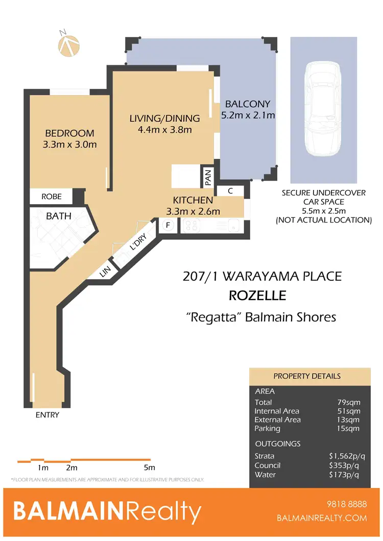 Floorplan of Homely apartment listing, 207/1 Warayama Place, Rozelle NSW 2039