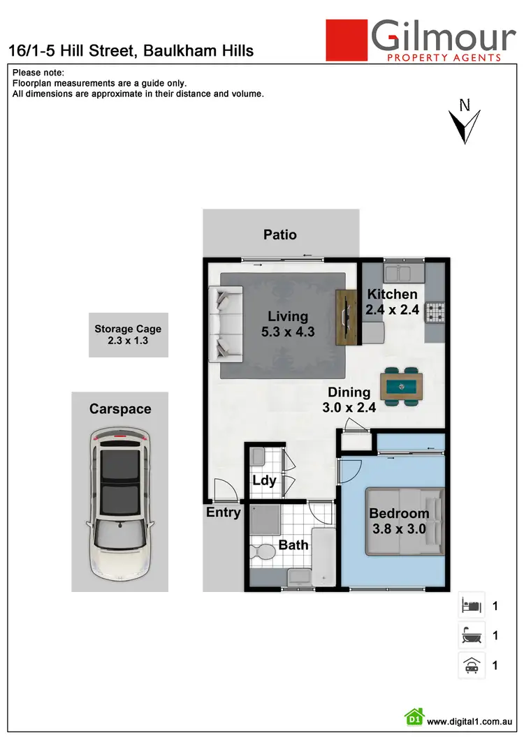 Floorplan of Homely villa listing, 16/1-5 Hill Street, Baulkham Hills NSW 2153