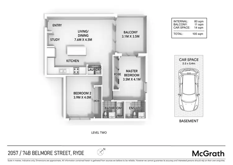Floorplan of Homely apartment listing, 2057/74B Belmore Street, Ryde NSW 2112