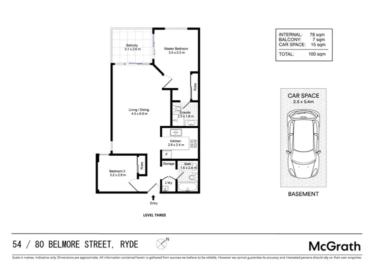 Floorplan of Homely apartment listing, 54/80 Belmore Street, Ryde NSW 2112
