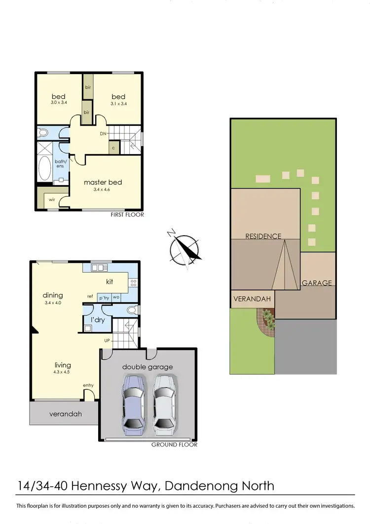 Floorplan of Homely townhouse listing, 14/36-40 Hennessy Way, Dandenong North VIC 3175