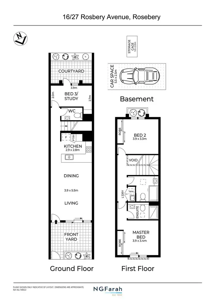 Floorplan of Homely townhouse listing, 16/27 Rosebery Avenue, Rosebery NSW 2018