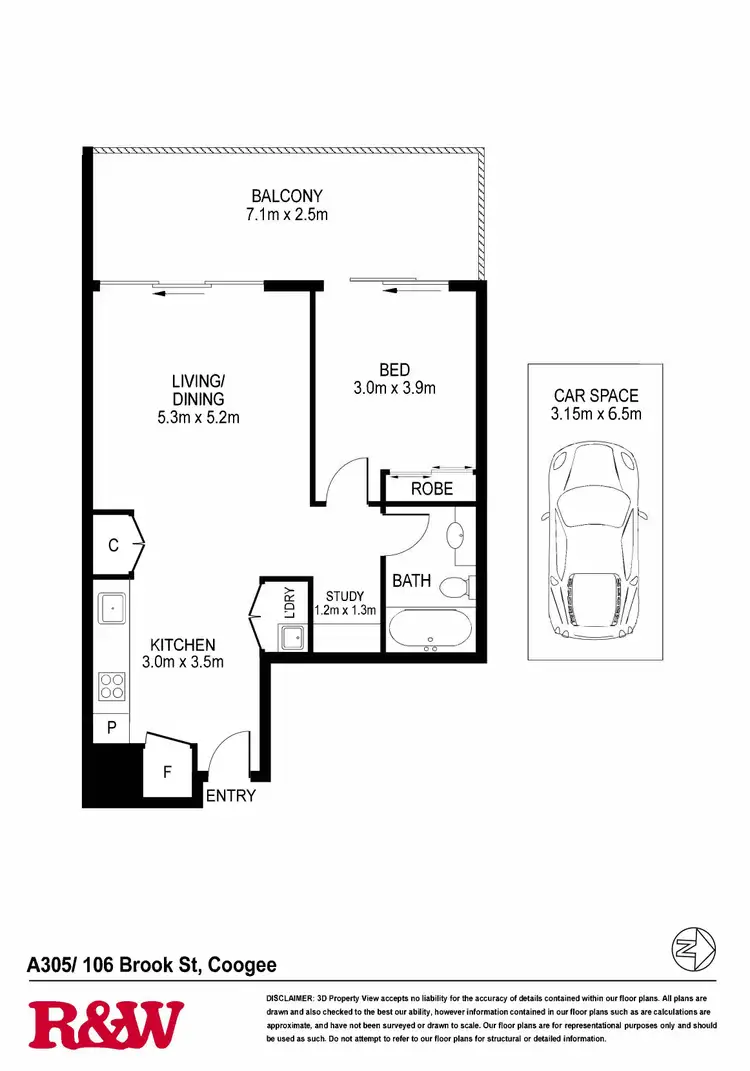 Floorplan of Homely apartment listing, A305/106 Brook Street, Coogee NSW 2034